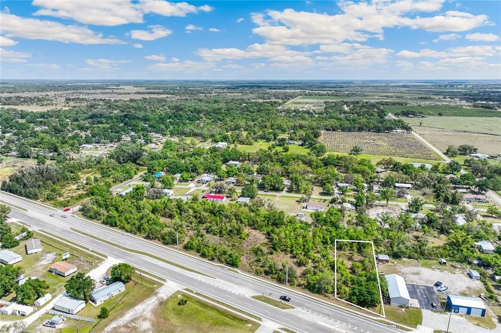 Aerial view of lot