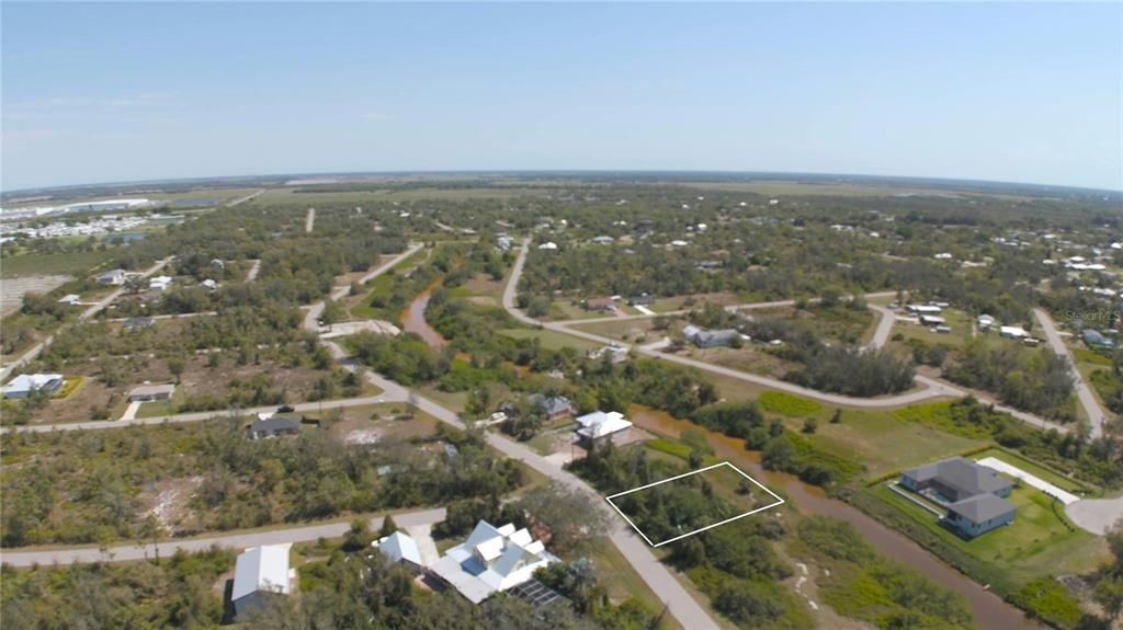 Aerial of lot in Peace River Shores