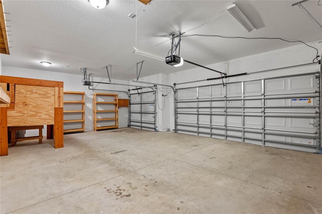 Oversized 3 car garage with plenty of storage.