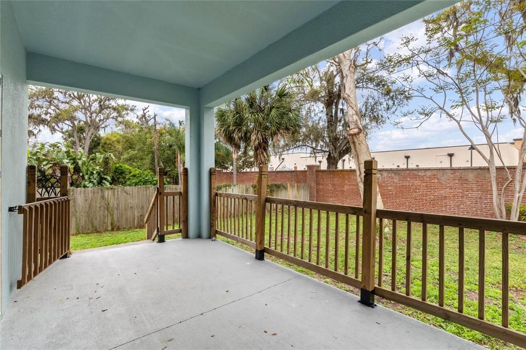 Covered back porch.