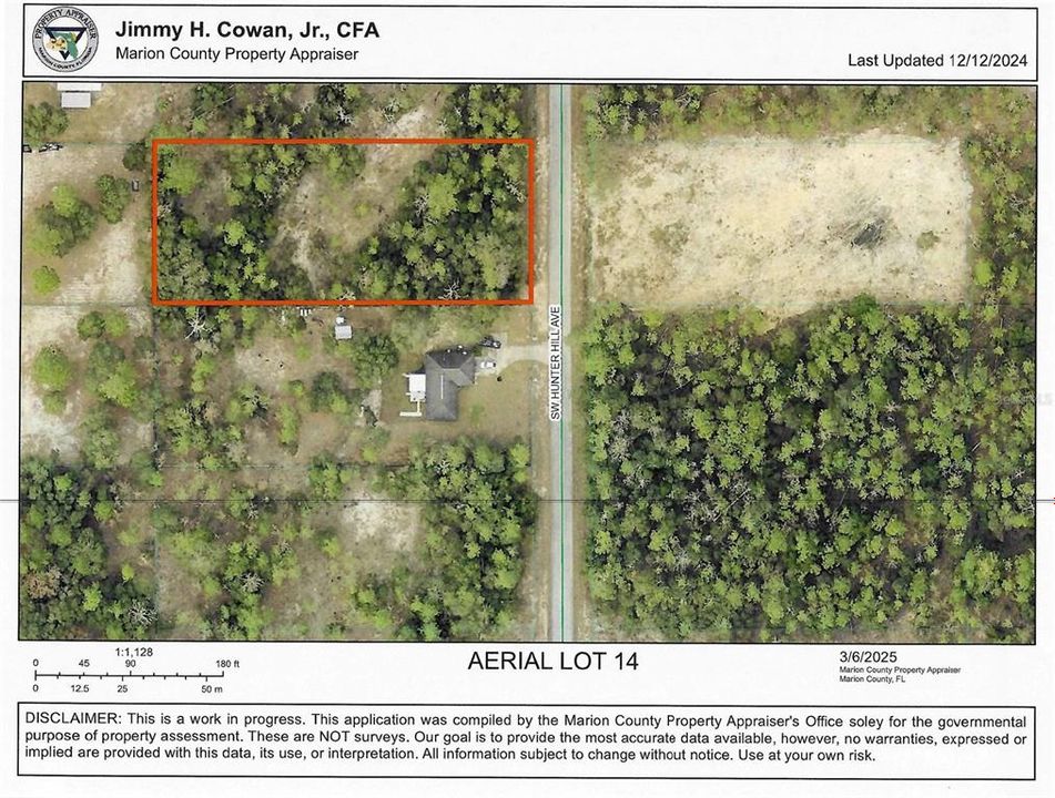 AERIAL SHOWING THE CENTER OF THE LOT IS CLEARED