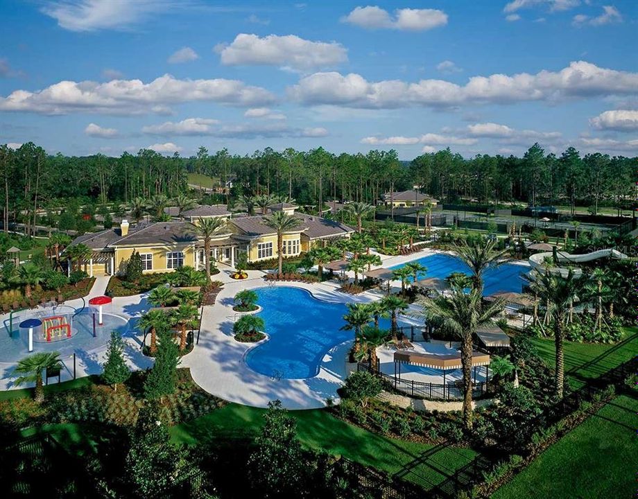 Seven Oaks Community Clubhouse and Pool complete with Kids Zone, Lap Pool and Water Slide.