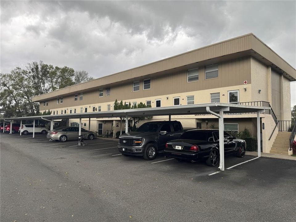 Sleepy Harbour Condos have Assigned covered parking spaces right in front of the building.