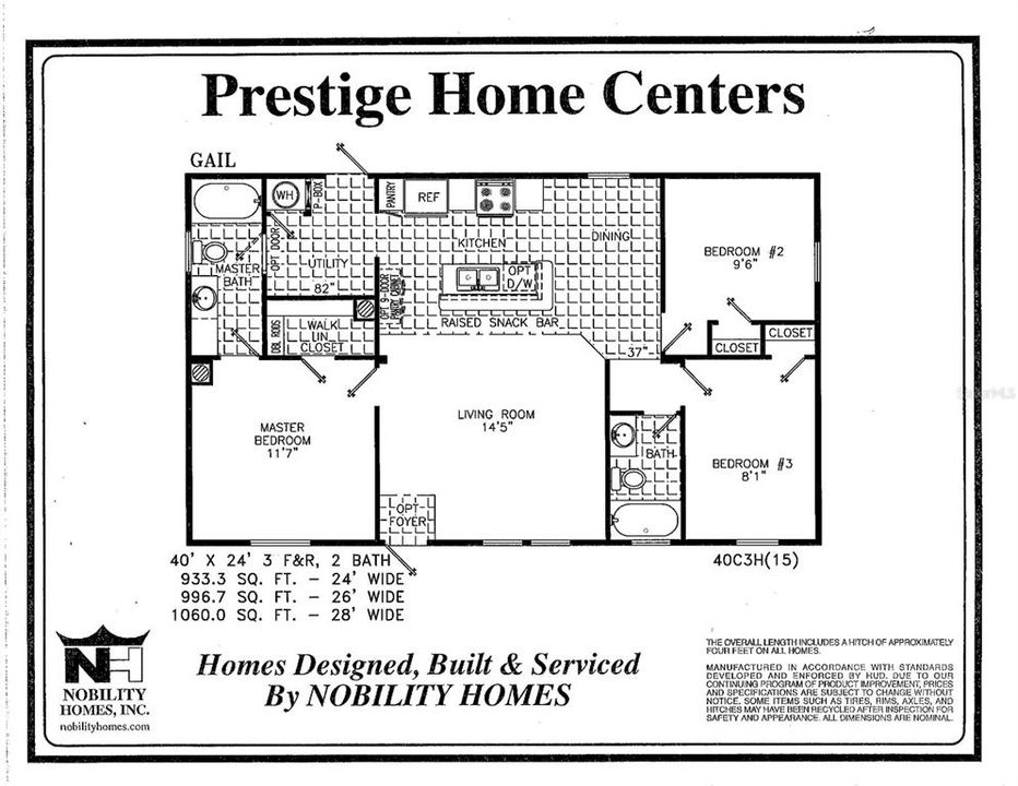 For Sale: $245,000 (3 beds, 2 baths, 1040 Square Feet)