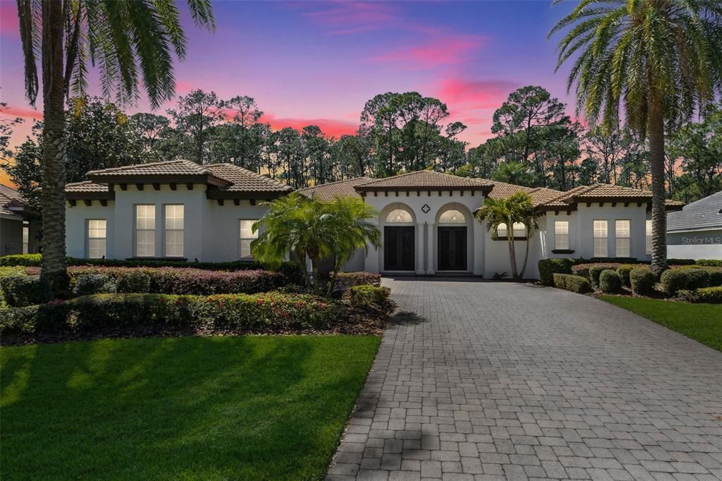 Exterior Front at Twilight