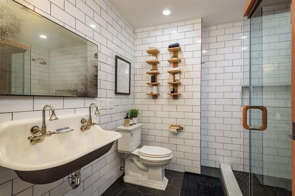 Gym and office bathroom
