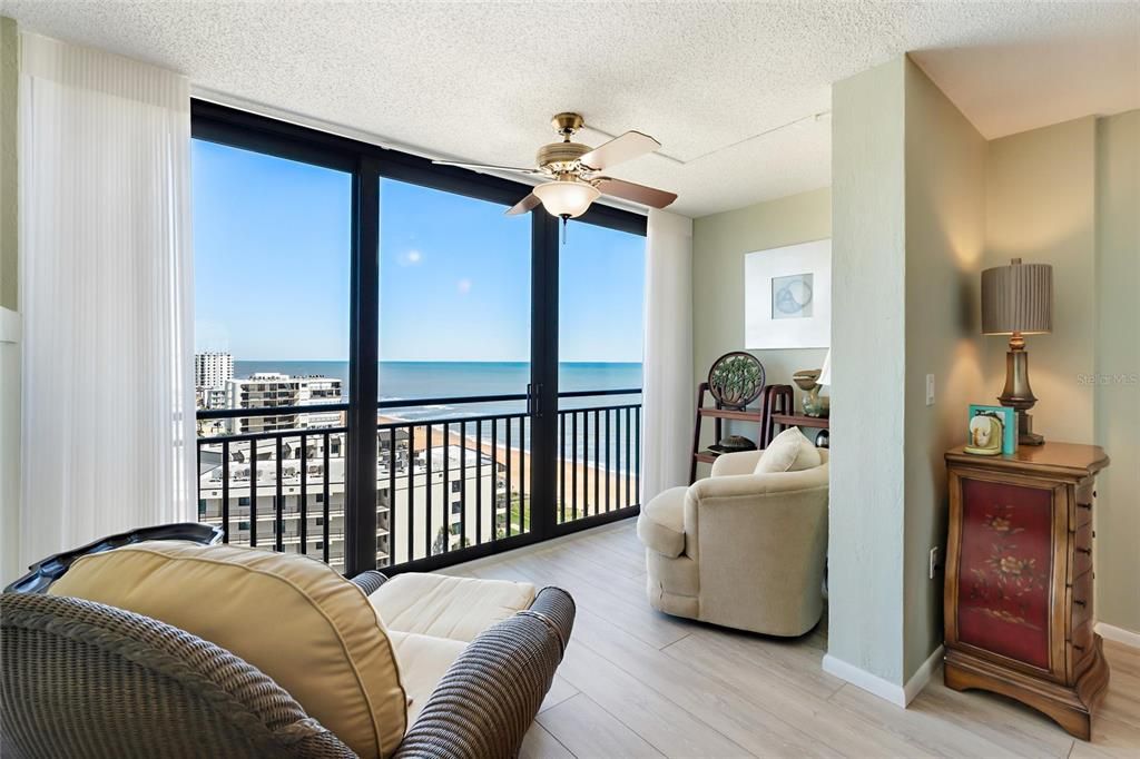 Sitting area in Primary Bedroom with Ocean View