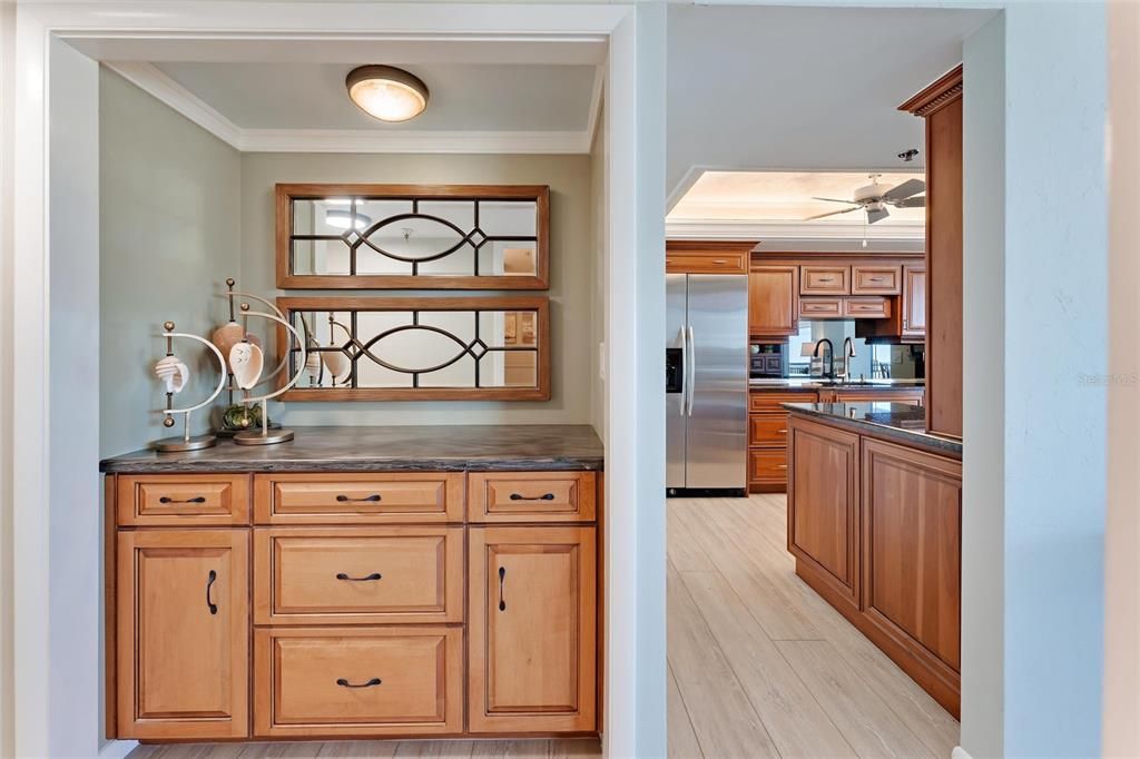 Wet Bar with Matching Custom cabinetry