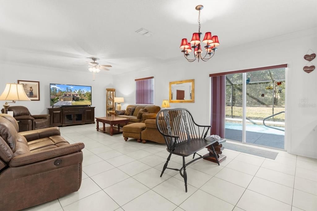 Living Room looking out to pool