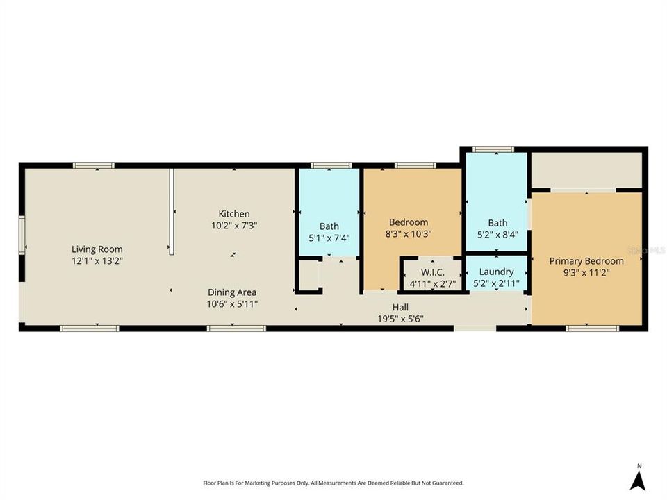 На продажу: $163,000 (2 спален, 2 ванн, 800 Квадратных фут)