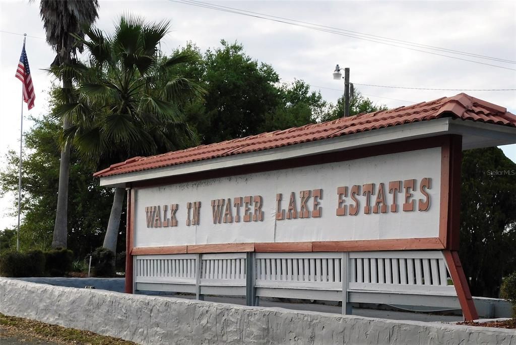Entrance to subdivision.