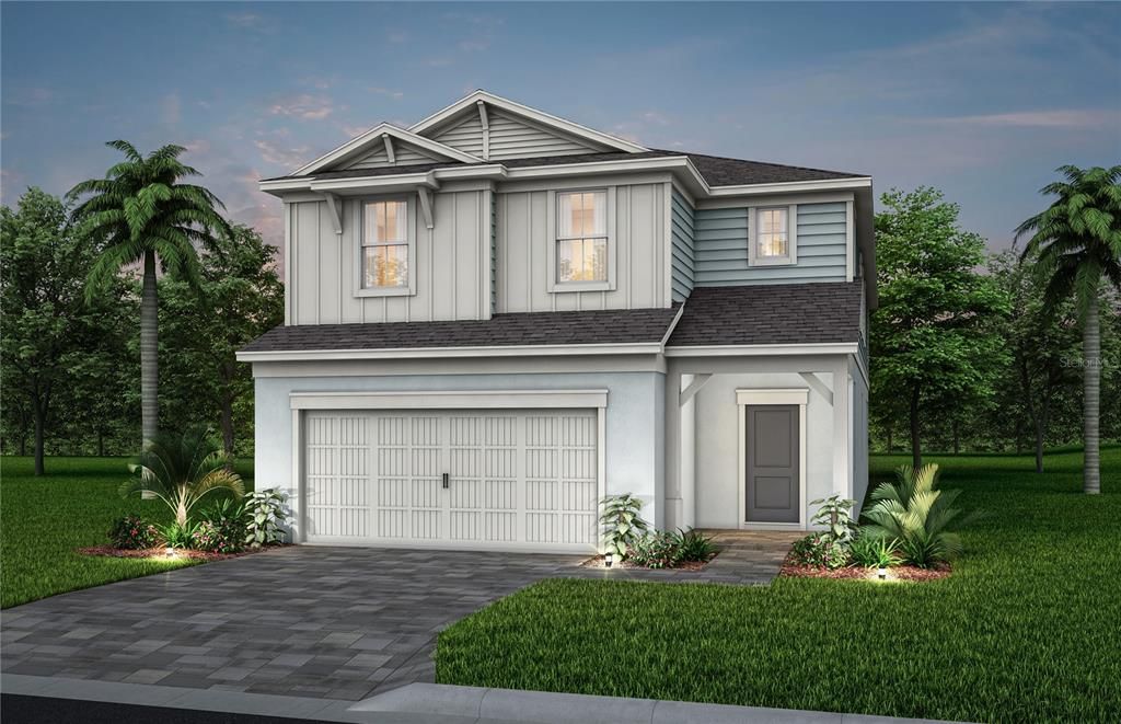Exterior Design. Artistic rendering for this new construction home. Pictures are for illustrative purposes only. Elevations, colors and options may vary.