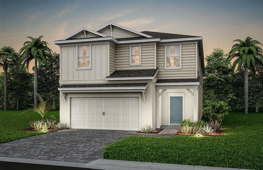 Exterior Design. Artistic rendering for this new construction home. Pictures are for illustrative purposes only. Elevations, colors and options may vary.
