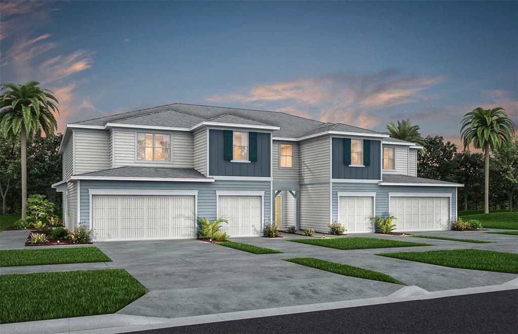 Exterior Design. Artistic rendering for this new construction home. Pictures are for illustrative purposes only. Elevations, colors and options may vary.