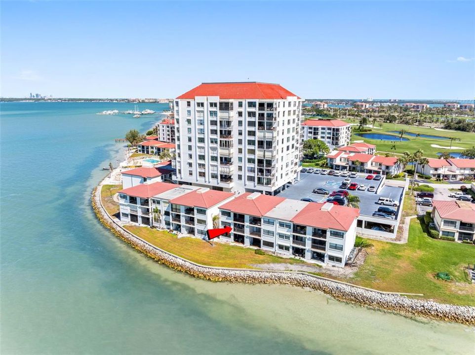 Waterfront condo with panoramic views of Boca Ciega Bay and the Gulf