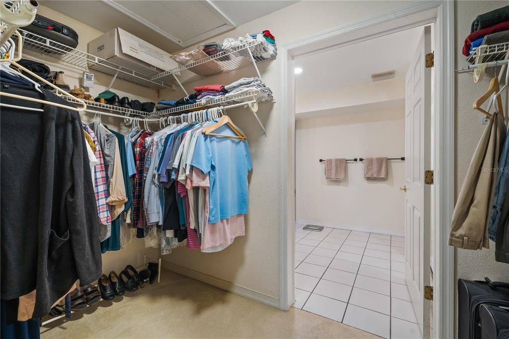 Upstairs walk-in closet