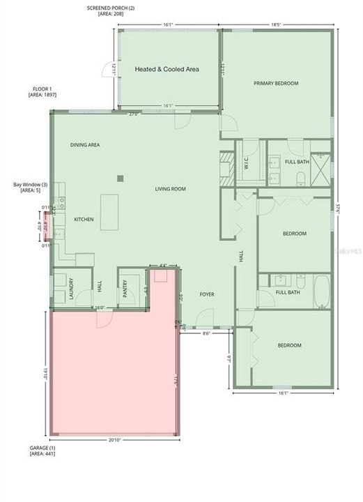 На продажу: $359,900 (3 спален, 2 ванн, 2042 Квадратных фут)