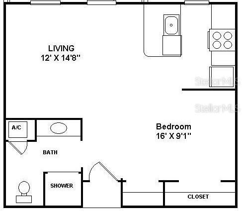 For Sale: $174,900 (1 beds, 1 baths, 411 Square Feet)