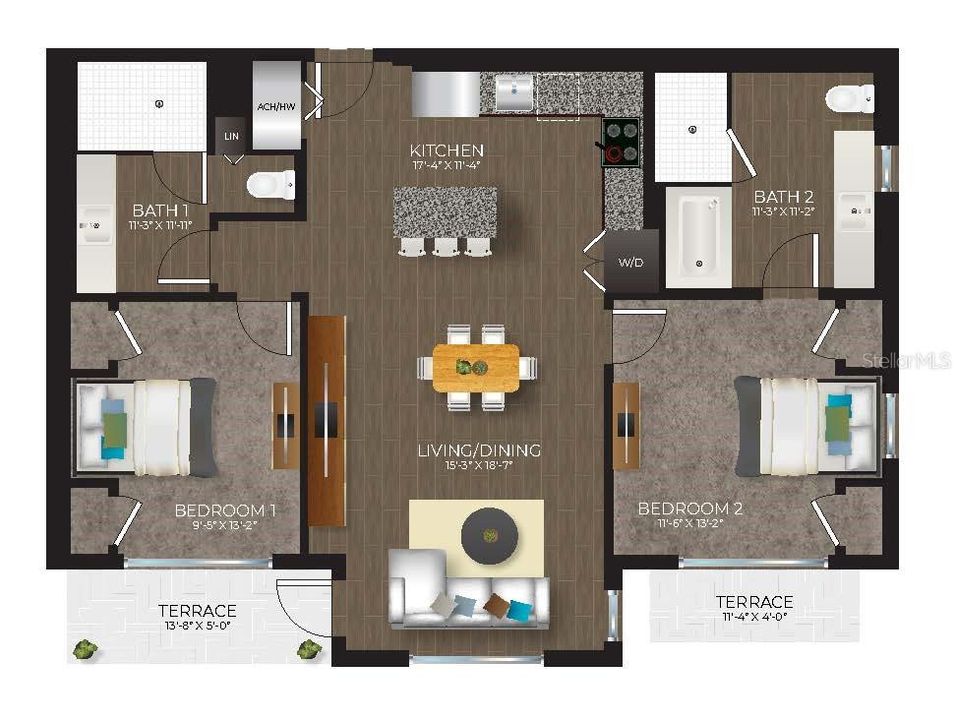 For Rent: $2,120 (2 beds, 2 baths, 1366 Square Feet)