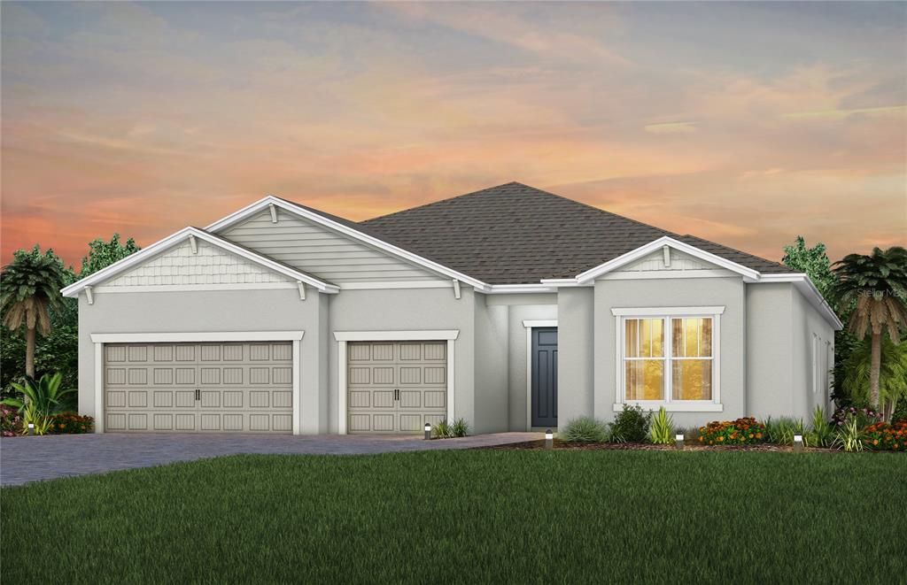 Exterior Design. Artistic rendering for this new construction home. Pictures are for illustrative purposes only. Elevations, colors and options may vary.