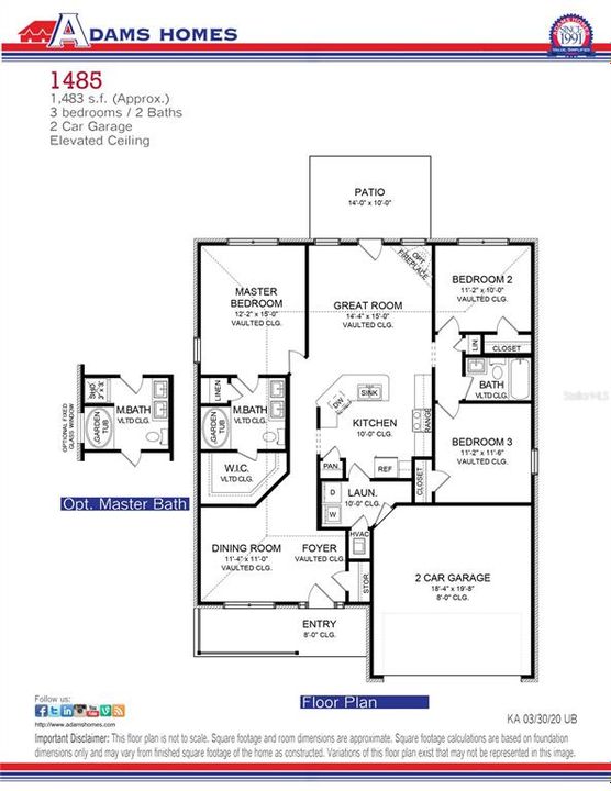 Active With Contract: $298,150 (3 beds, 2 baths, 1485 Square Feet)