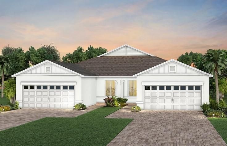 Exterior Design. Artistic rendering for this new construction home. Pictures are for illustrative purposes only. Elevations, colors and options may vary.