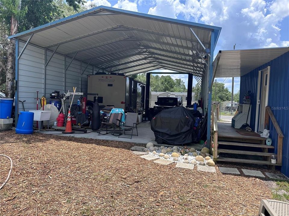 The back entrance of the home.