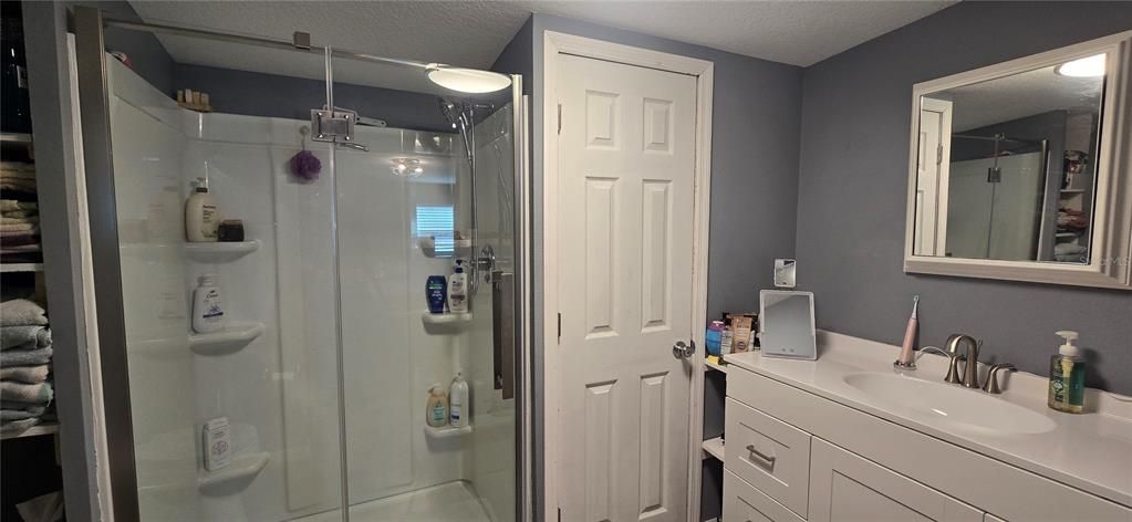 Primary bath showing the medicine cabinet.