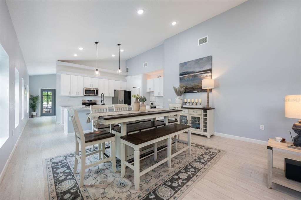 A well placed Dining area maximizes functionality while making the most of the space for everyday use.