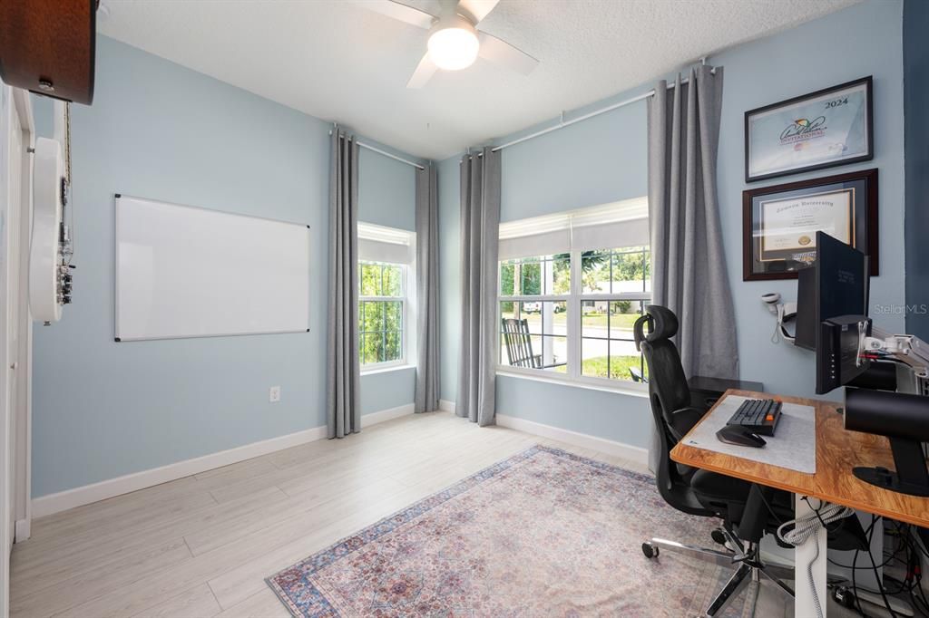 Bedroom 2 offers flexibility for use as a guest room, home office or hobby space.