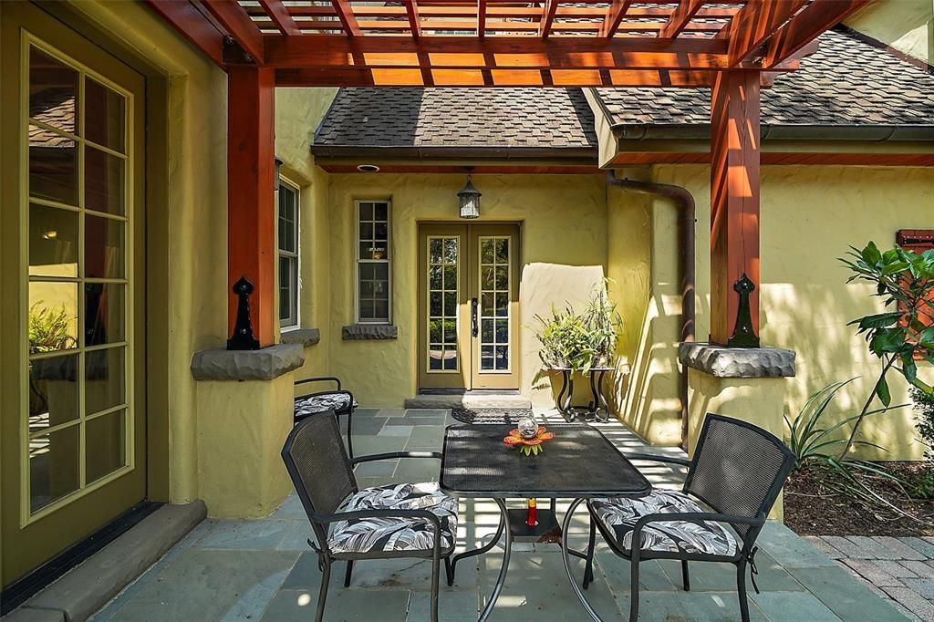 one of several outdoor verandas to enjoy your cup of morning jo or maybe a glass of wine while dining al fresco