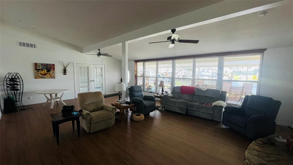Spacious Family Room with Canal Views