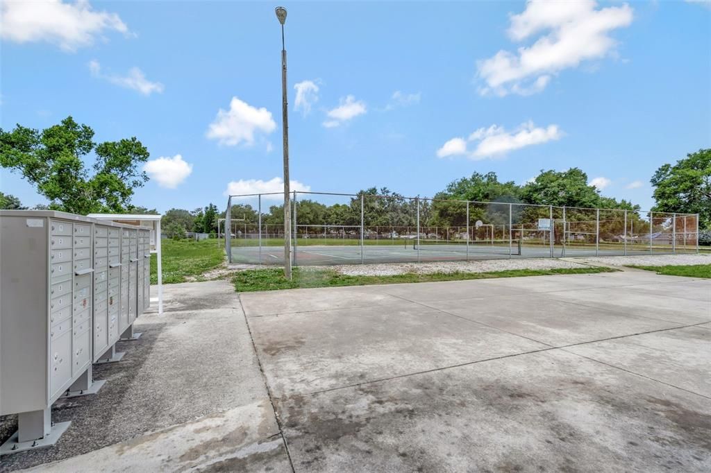 Community Mailbox, Tennis, and Basketball courts