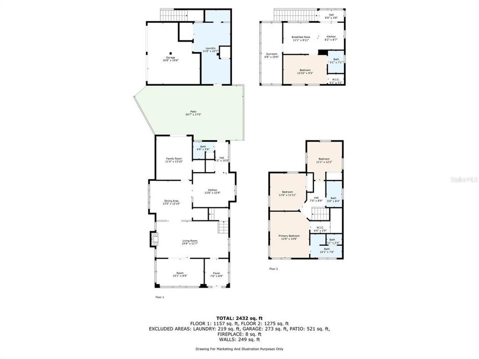 合同活跃: $1,125,000 (4 贝兹, 3 浴室, 2096 平方英尺)