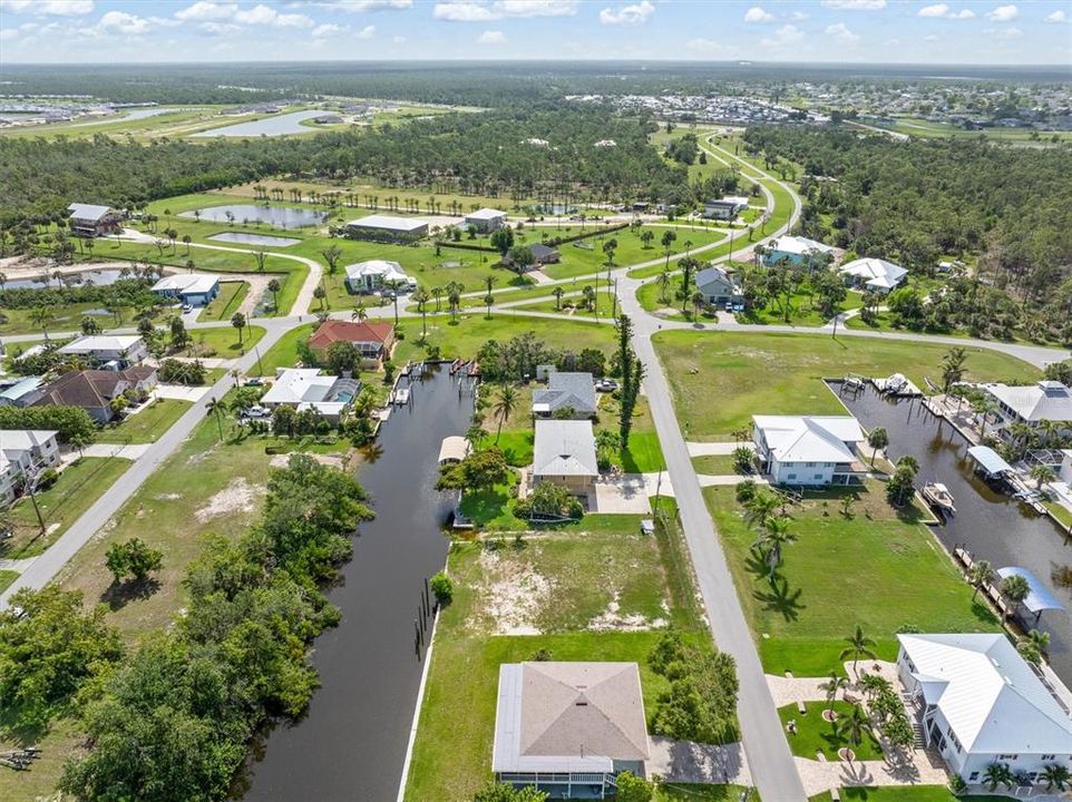 Aerial looking east
