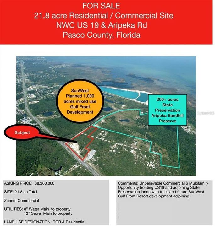 En Venta: $8,200,000 (21.80 acres)