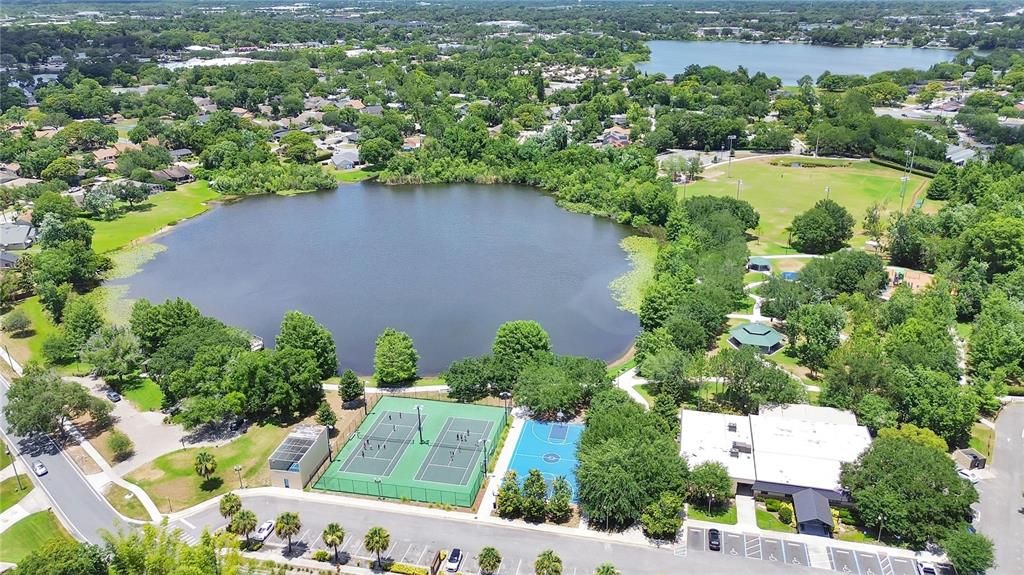 Secret Lake Park has a recreation center, tennis and racquetball courts, play grounds and is 3.1 Miles away
