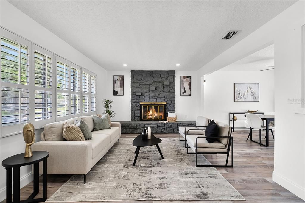 virtually staged Fireplace.