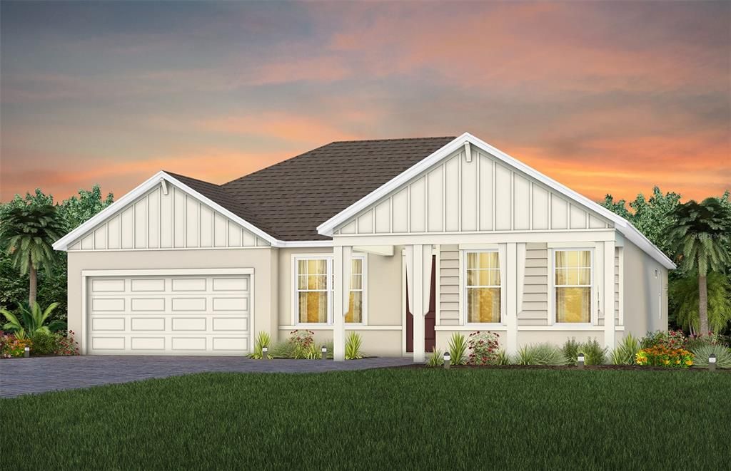 Exterior Design. Artistic rendering for this new construction home. Pictures are for illustrative purposes only. Elevations, colors and options may vary.