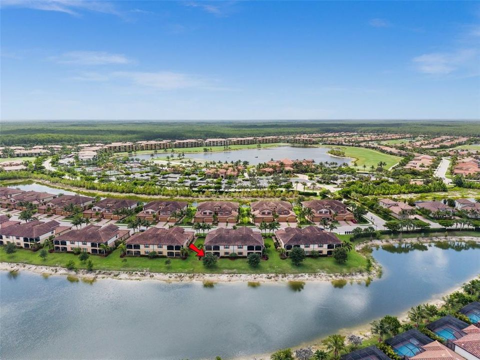 Aerial Rear View from the lake of 17270 Cherrywood Ct,