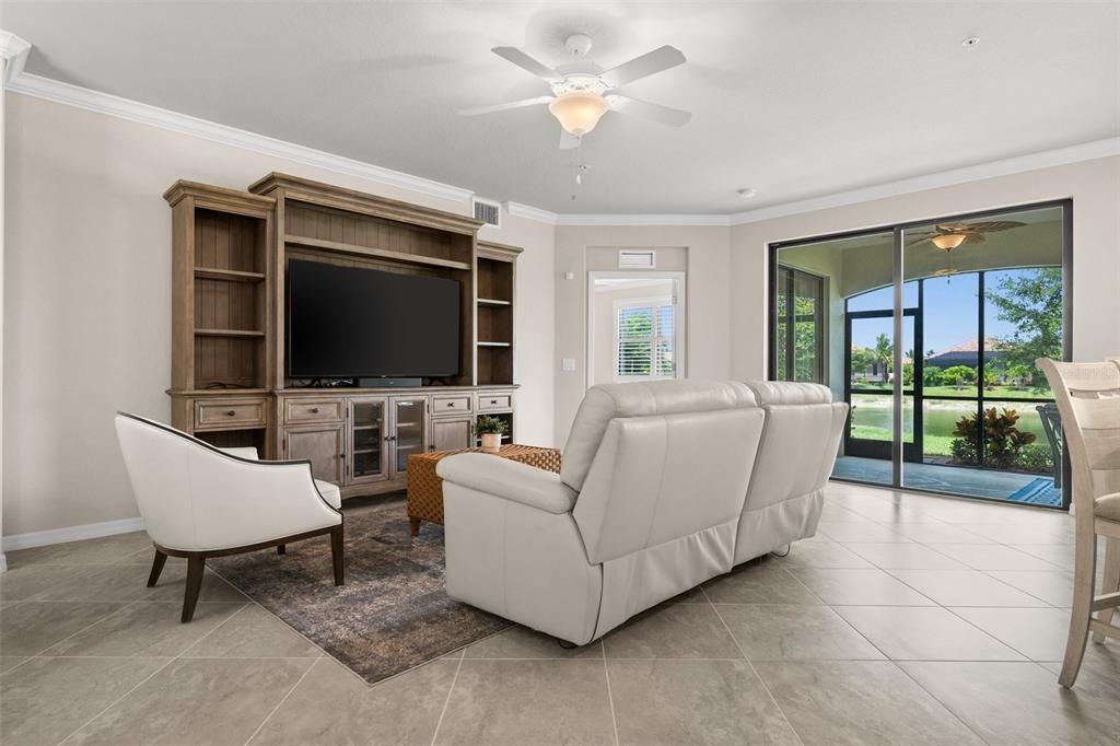Living room just steps from the lanai