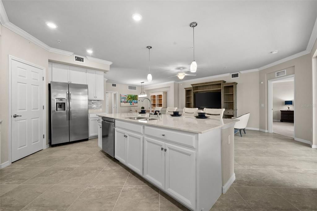 Spacious kitchen with Island keeps the cook part of gatherings