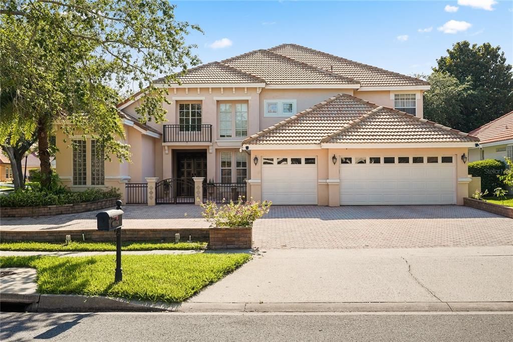 Corner lot with extra paver parking