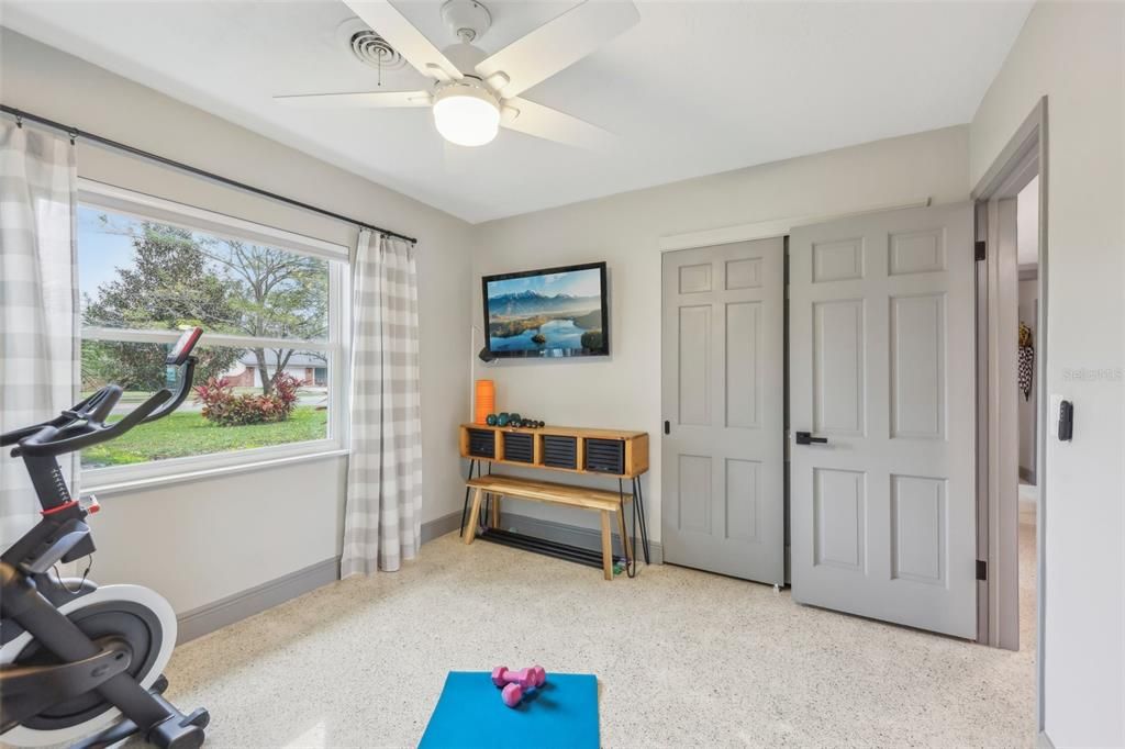 Bedroom 3 with front yard view
