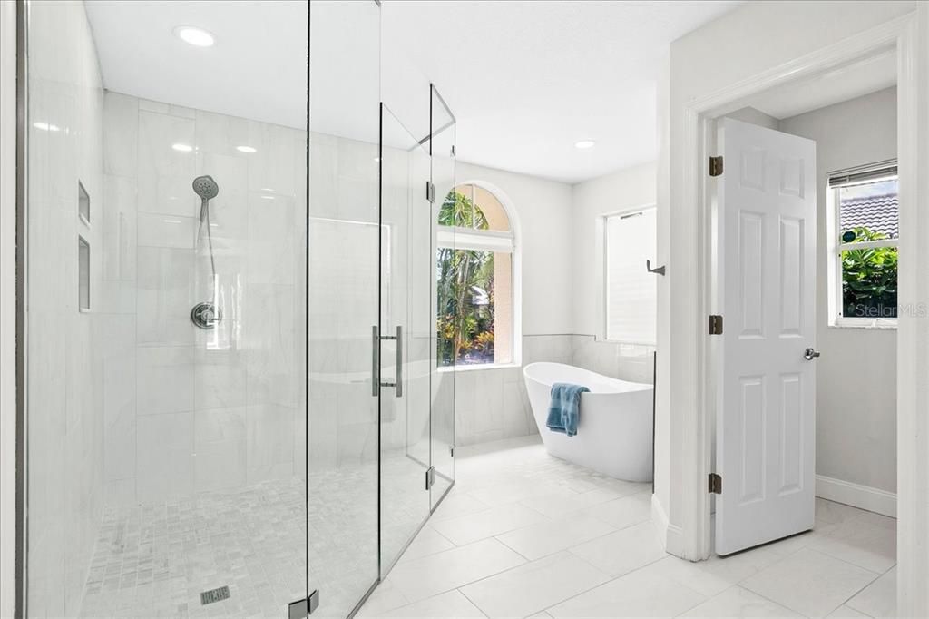 Unwind and soak in the elegant garden tub.
