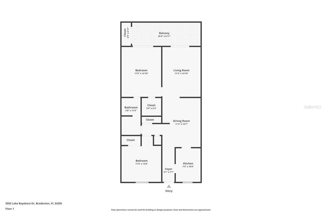 В аренду: $1,150 (2 спален, 1 ванн, 960 Квадратных фут)