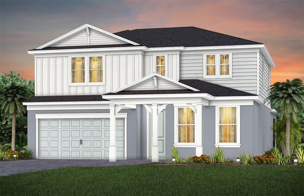 Exterior Design. Artistic rendering for this new construction home. Pictures are for illustrative purposes only. Elevations, colors and options may vary.
