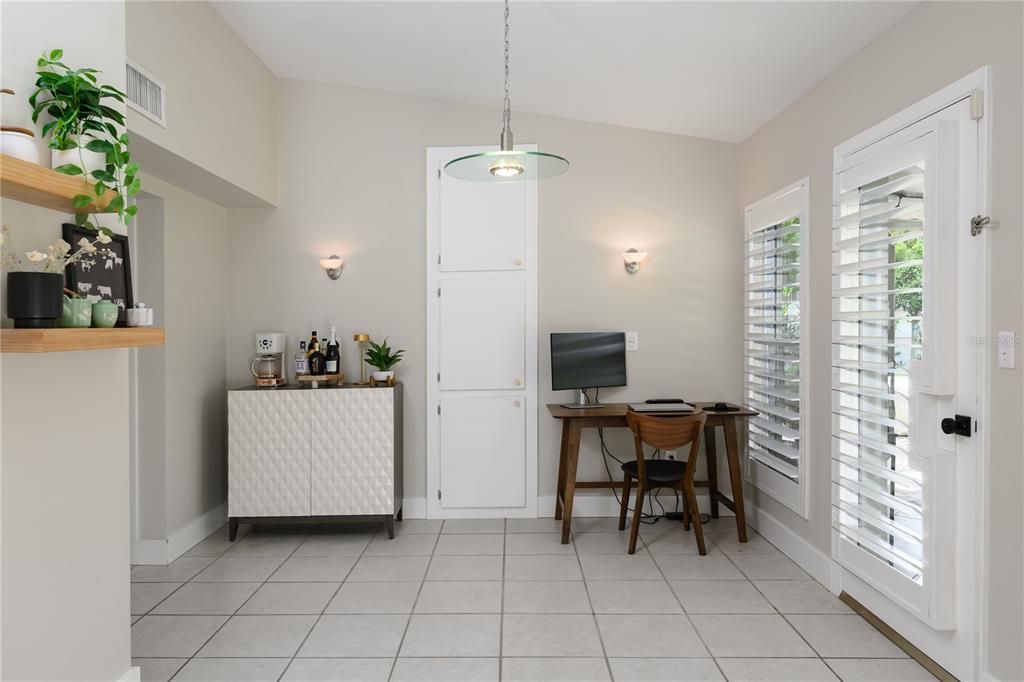Pantry with pull out shelving.