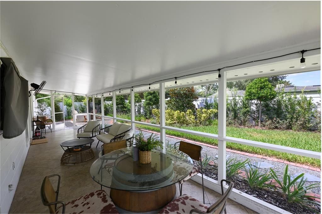 33" covered screened patio.