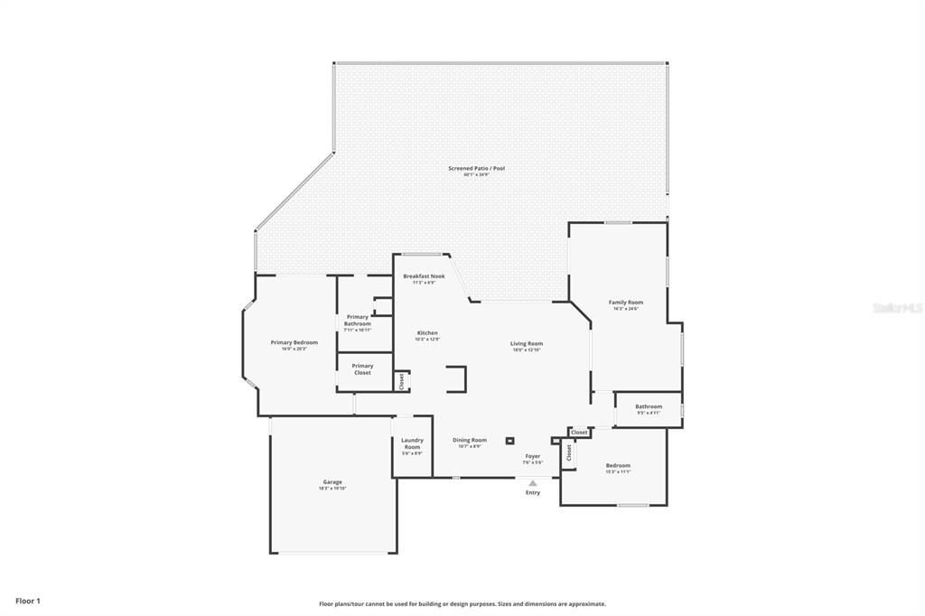 Family Room = Flex Room / Optional Bedroom 3(Originally built as a bedroom – now used as a poolside living space)